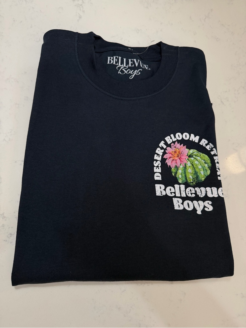Men's Black Graphic Crewneck T‑Shirt - Desert Bloom